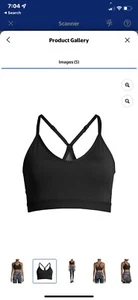 GIRL'S SIZE XS 2 ATHLETIC WORKS SPORTS BRAS Moisture Wicking Light Padding Blk - Picture 1 of 4