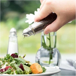 12 Pieces Salt and Pepper Shaker Set, 1 Oz Tower Glass Body Mini Restaurant S... - Picture 1 of 7