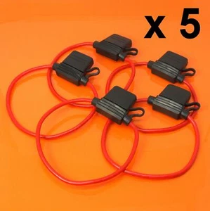 5 x Inline Fuse Holder 12V 30A DC For Standard Blade Fuses Splash Proof Car Bike - Picture 1 of 4