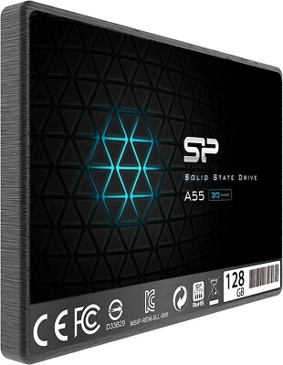 Silicon Power 128GB SSD 3D NAND A55 SLC 2.5" SATA III Slim Laptop Hard Drive HDD - Image 1 of 4
