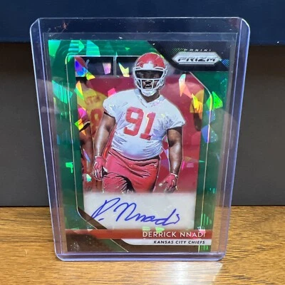 2018 Panini Prizm Green Crystals /75 Derrick Nnadi #RA-DN Rookie Auto RC - Image 1 of 2