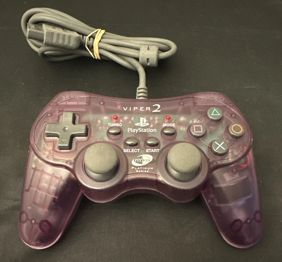 Nyko Viper 2 Coear Purple Controller for Sony Playstation 2 PS2 - Image 1 of 4