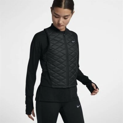 Women's Nike AeroLayer Running Vest Sz L Black New 930559 010 - Image 1 of 4