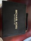 Michael Kors Leather Large Jetset Zip Clutch For Women - Black