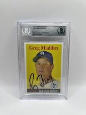 Greg Maddux Signed 2007 Topps Heritage #120 Card Beckett Auto