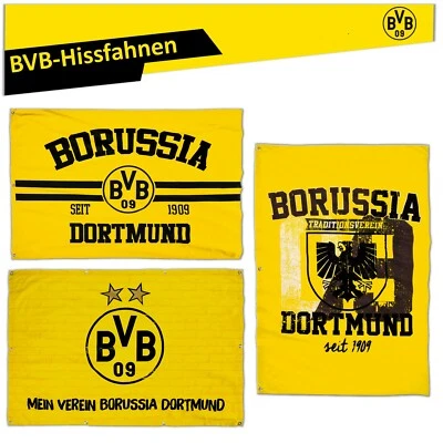 BVB Hissfahne Borussia Dortmund mit Stadtwappen Balkonfahne 1909 Flagge Fahne