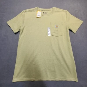 Carhartt Womens S Green Short Sleeve Heavyweight Shirt Loose Fit Pocket Tee - Picture 1 of 6