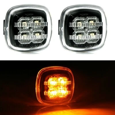 2x LED Seitenblinker Für Skoda Fabia Octavia Rapid Roomster Klarglas Schwarz - Bild 1 von 4