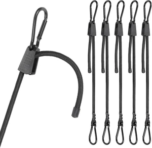 6 PCS Adjustable Bungee Cords with Hooks, 24 Inches Black Elastic Cord with Cara - Picture 1 of 12