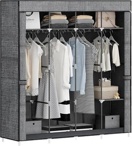 Tragbarer Kleiderschrank Platzsparender Modularer Kunststoffschrank mit Türen - Picture 1 of 8