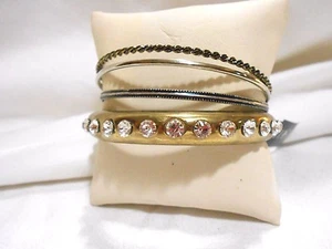 NEW MIX IT FOUR STRAND BRACELETS IN GOLD TONES AND SILVER TONES.. .....NICE - Picture 1 of 3
