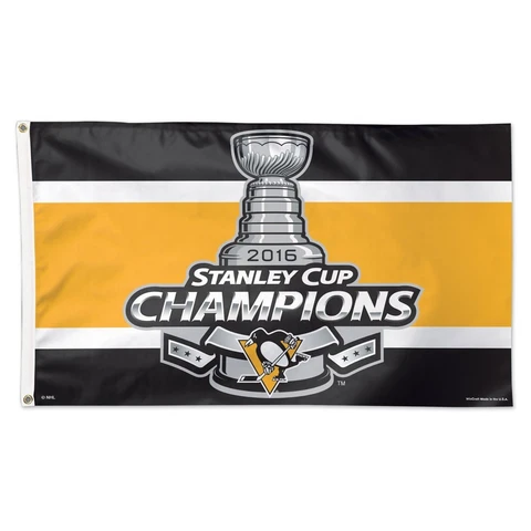PITTSBURGH PENGUINS 2016 STANLEY CHAMPIONS 3'X5' DELUXE FLAG BRAND NEW WINCRAFT Cover