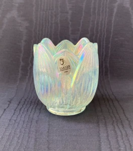 Fenton Iridescent LOTUS SHAPED VOTIVE CANDLE HOLDER c1980s Excellent with Label - Picture 1 of 9