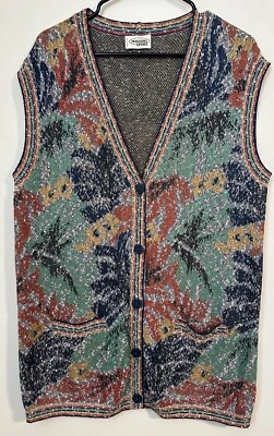 Chaleco Missoni Sport Estampado Floral Vintage Hecho en Italia Talla 46 Foto 1 de 4