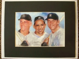 NY YANKEE PRINT 8x10 [Mickey Mantle, Yogi Berra, Roger Maris] - WOW! L@@K! - Picture 1 of 2