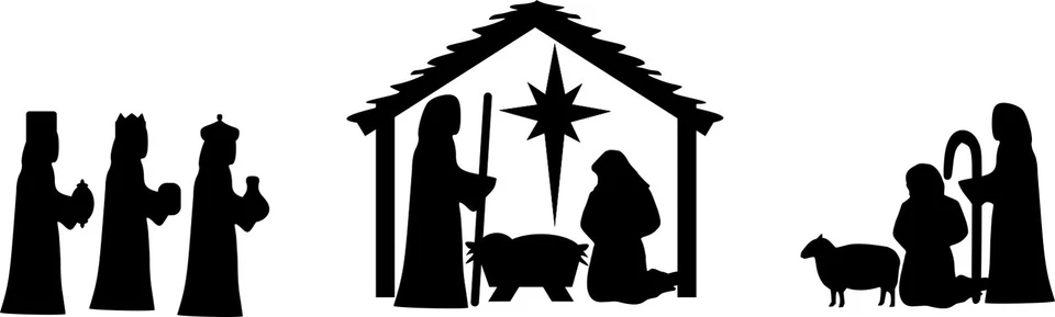 NATIVITY vinyl sticker set Christmas decal home shop wall window door removable - image 1 of 4