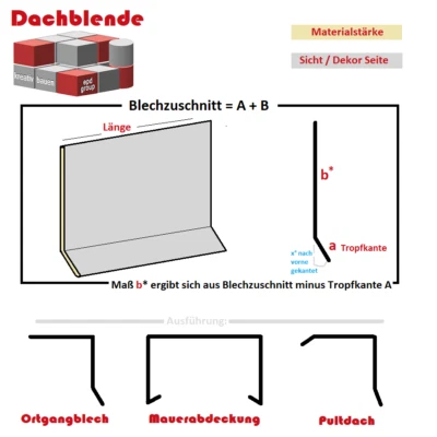 Dachblende Dachblech Edelstahl Alu Natur Anthrazit Kantblech Dachanschluss 150cm - Bild 1 von 3