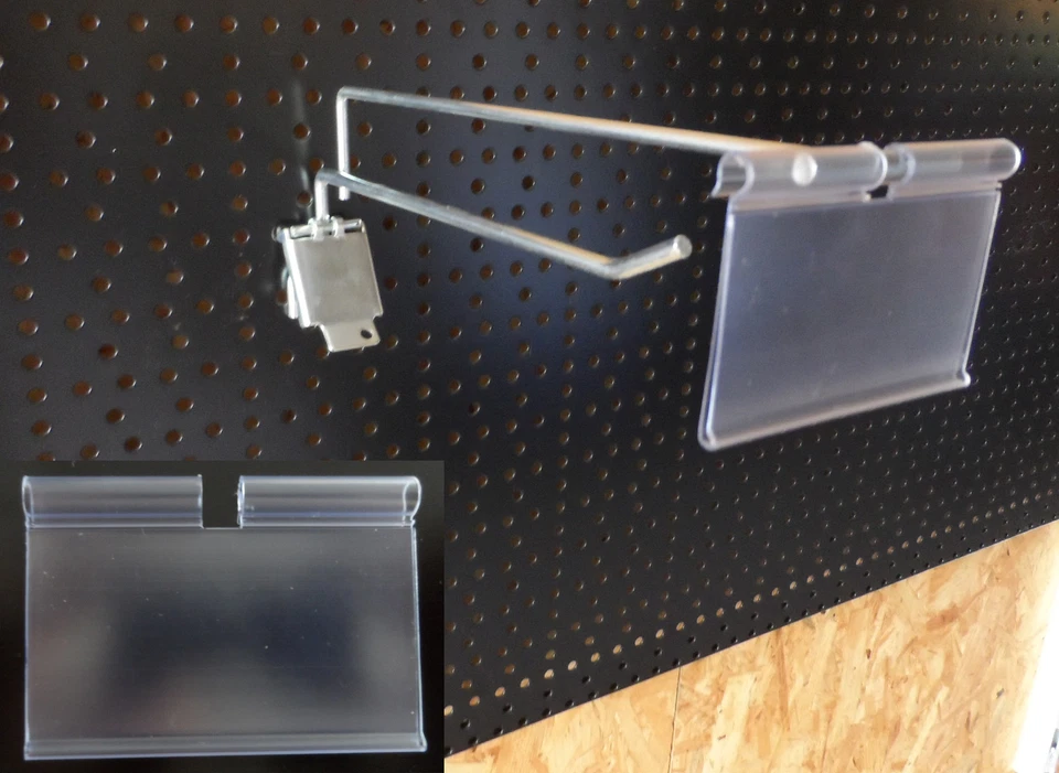 GOEDE24 Preisschild 100x Verkaufsschild Pendeltasche 70x40 neu Lochwandhaken Tegometall