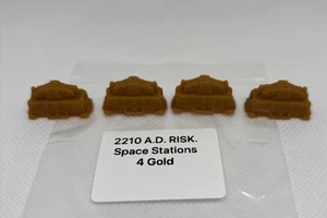 Risk 2210 AD Original 4 Space Stations Gold Hasbro 2001 edition Excellent - Picture 1 of 1