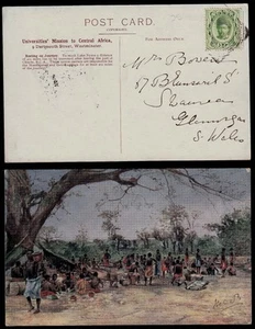 Postal usada 1908 de ZANZÍBAR a Gales, Reino Unido Universidades Misión a África Central - Imagen 1 de 1
