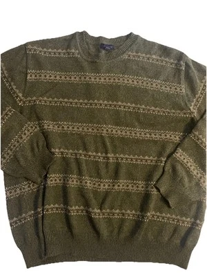 Club Room  Sweater Mens Sz XL Fair Isle Nordic Stripes 100% Cotton VTG - Изображение 1 из 4