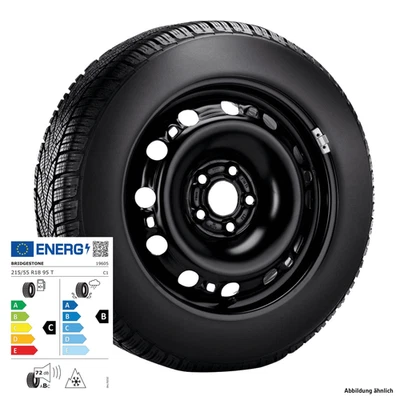 Winterkomplettrad 18 Zoll aus Stahl mit Bridgestone Blizzak LM001 B-Seal, rechts - Bild 1 von 2