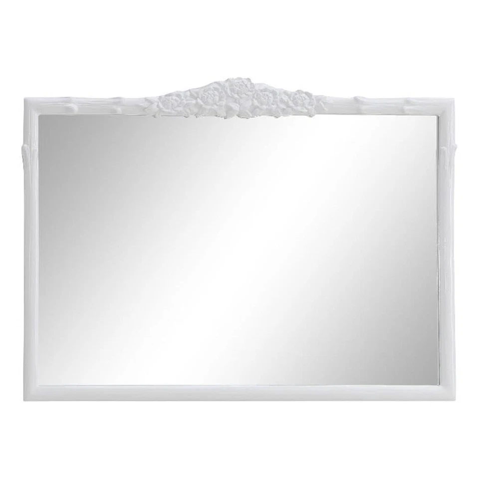 Coaster Sylvie Glass French Provincial Rectangular Mantle Mirror White - Image 1 of 3