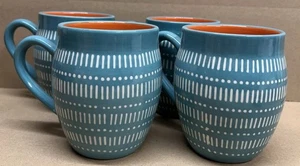 Baum Tanger Keramik Türkis Orange Tee Kaffee Becher Tassen-4er Set - Bild 1 von 8