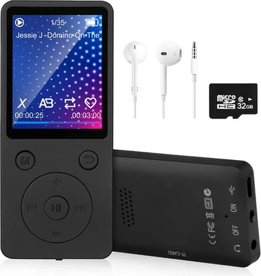 Lettore MP3 Con Bluetooth 5.2, 32GB Memoria, Schermo Da 1,8 Pollici, Lettore Mus - Immagine 1 di 4