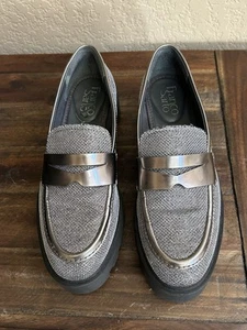 Franco Sarto Bazel Platform Lug Sole Loafers Size 6.5 – Metallic Knit Slip-On - Picture 1 of 16