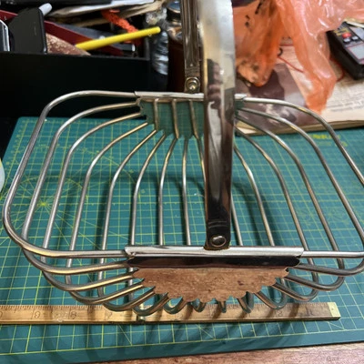 Mid-Century Silver Plate Metal Wire Multi-Purpose Bread Fruit Basket with Handle - Image 1 of 4