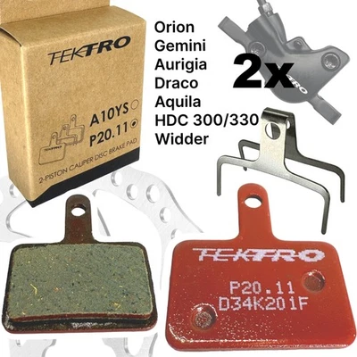 2x Tektro P20.11 Resin Fahrrad Scheibenbremsbeläge 2 Kolben Rot (2 Paar) - Bild 1 von 3