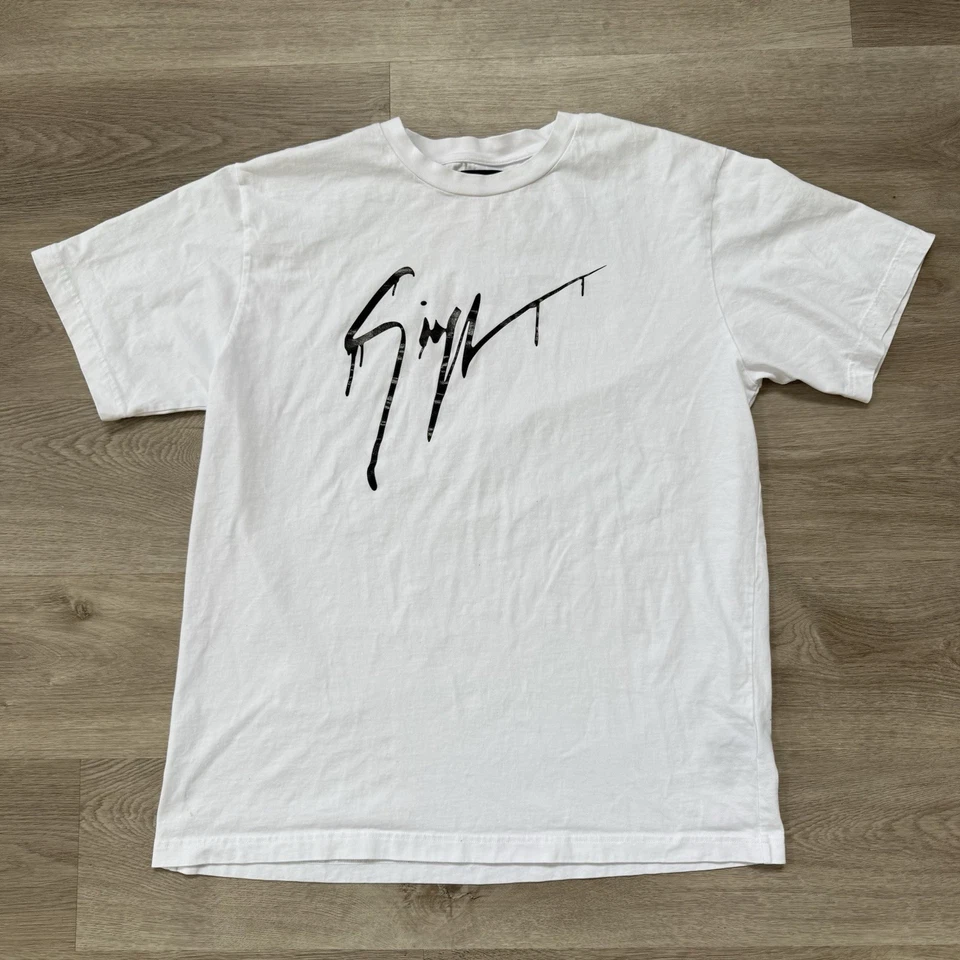 Camiseta Giuseppe Zanotti Hecha en Italia Logo Algodón Blanca Negra Para Hombre Talla 3XL Foto 1 de 4