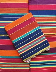 Tappeto a righe (multicolore, cotone, 89 x 55 pollici), grande rettangolo - Foto 1 di 4