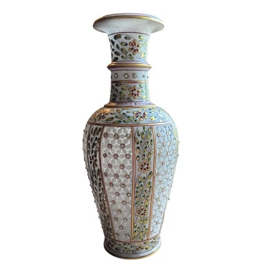 Mármol indio estilo Meenakari Jaipur pintado a mano cuentas esmalte en relieve mogol Foto 1 de 4