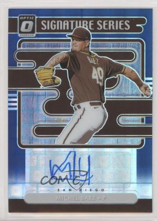 2021 Donruss Optic Signature Series Blue Pandora Prizm /15 Michel Baez Auto - Image 1 of 2