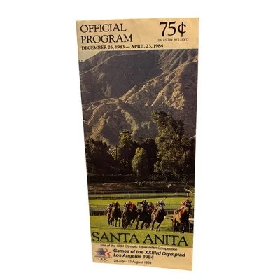 SANTA ANITA 1984 Carreras de Caballos Programa Oficial CA Julio/Agosto 84 Zapatero Cauthen Foto 1 de 4