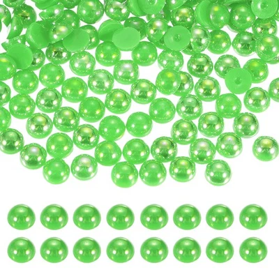 1500Pcs Half Pearl,4mm Plastic Half Flatback Pearls Cabochon(Light Green AB) - Image 1 of 4