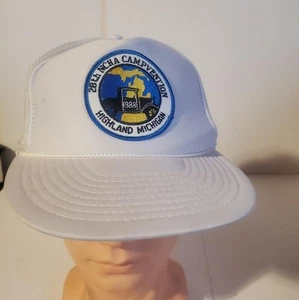 Vintage 1988 NCHA Campvention Trucker Hat Highland Michigan Patch Snapback... - Picture 1 of 6