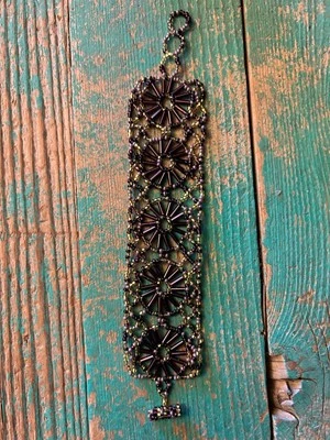 Hand-Beaded Adjustable Lacy Flower Bracelet 30513 - Image 1 of 2