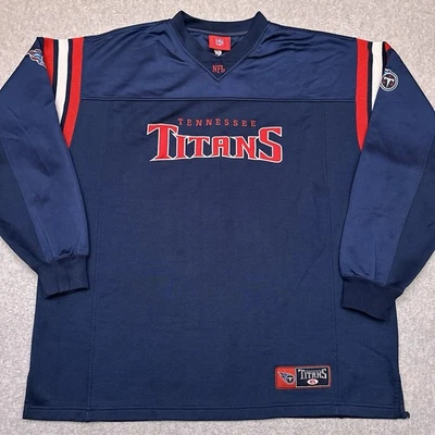 Vintage Tennessee Titans Pullover Sweatshirt Mens 2XL* Blue NFL Apparel V-Neck - Image 1 of 4