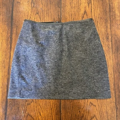 Minifalda forrada de cuero gris mezcla de lana Madewell para mujer talla 4 Foto 1 de 3