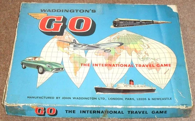 VINTAGE Travel Go Board Game Waddingtons World Race Strategy 1961 COMPLETE RARE - Image 1 of 4