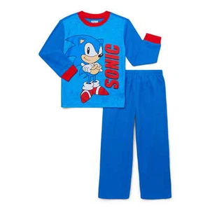 Sonic the Hedgehog Boys Long Sleeve Top and Pants Pajama Set, 2-Piece, Sizes 4-1 - Picture 1 of 4