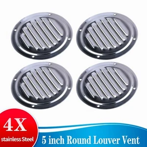 4X Stainless Steel Vent 5" Round Louvered Vent for Marine Boat RV Courtyard - Picture 1 of 7