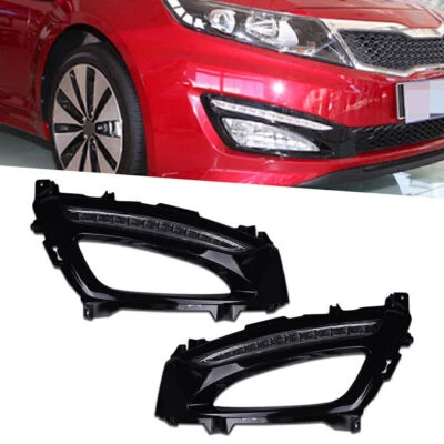 Pair LED Daytime Running Light DRL Driving Fog Lamp Fit KIA Optima K5 2010-2013 - Image 1 of 4