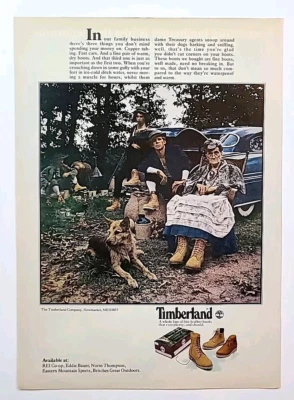 Timberland 1979 Botas de Cuero Fino Moonshiners Vintage Años 70 Revista Impresión Anuncio Foto 1 de 3