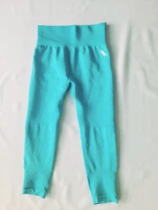 Elite Eleven Size Medium Aqua Blue Ankle-length Stretch Leggings - Picture 1 of 6