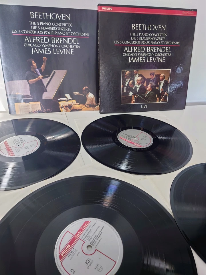 Beethoven 5 Piano Concertos Brendel NM 4LP Box Set 411 189-1 Vinyl Records - Image 1 of 4