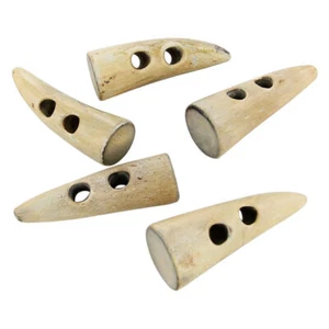 Kostüm Reniassance Natur Rinderhorn Wikingerzeit Knebel Basteln 5er Set - Bild 1 von 3
